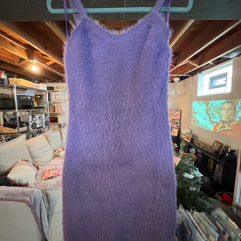 Fabletics Purple Fuzzy 90s Mini Dress